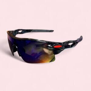 Black wraparound shield sunglasses Y2k cybercore sporty futuristic boat fishing